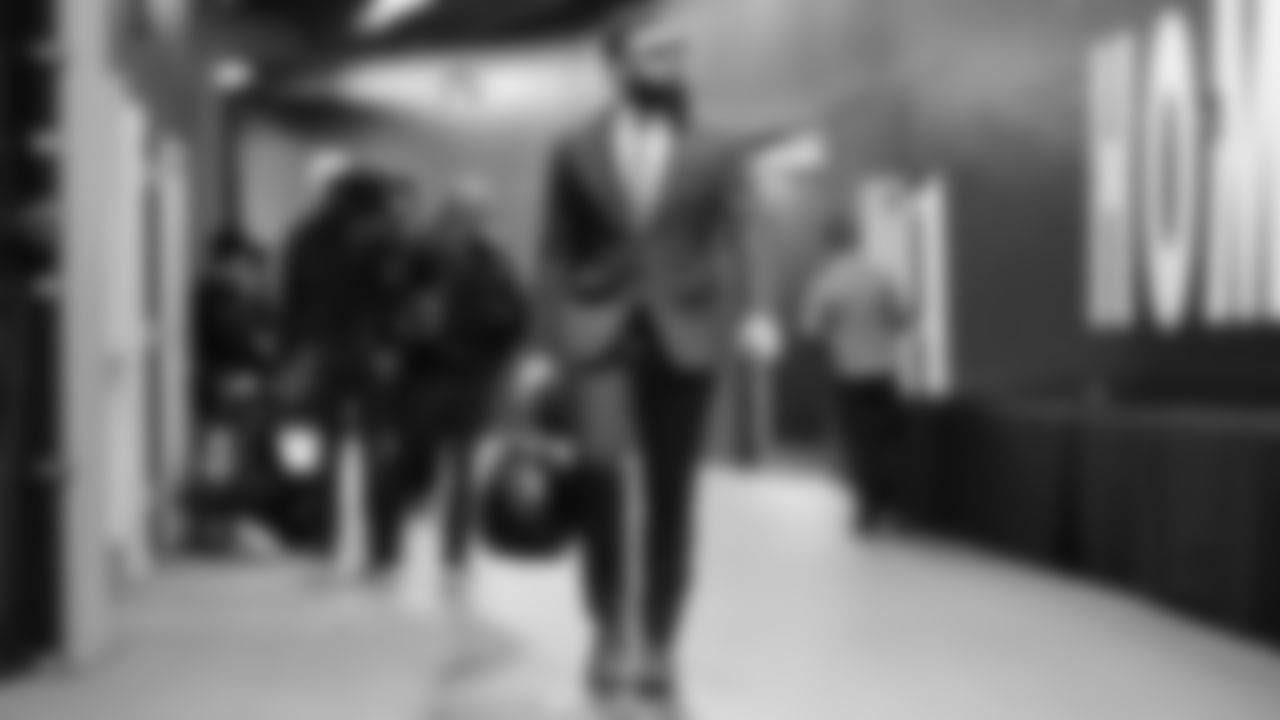 Seahawks tackle Abraham Lucas (72) arrived at Lumen Field for the NFC divisional round game vs. the San Francisco 49ers on January 17, 2026.