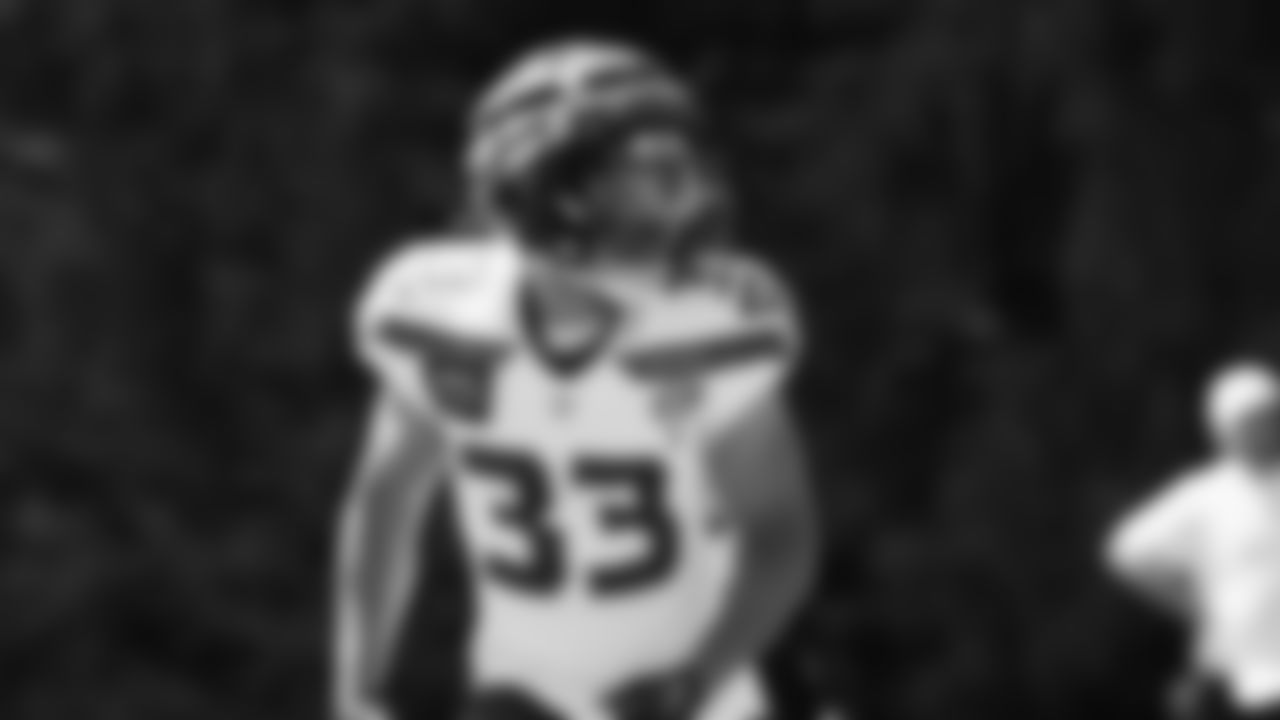 Seahawks cornerback Tyler Hall (33) practiced on day six of training camp on July 29, 2025 at the Virginia Mason Athletic Center.