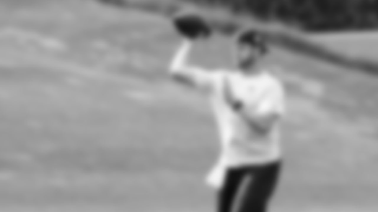 Seahawks quarterback Sam Darnold (14) participated in a workout on May 12, 2025 at the Virginia Mason Athletic Center.