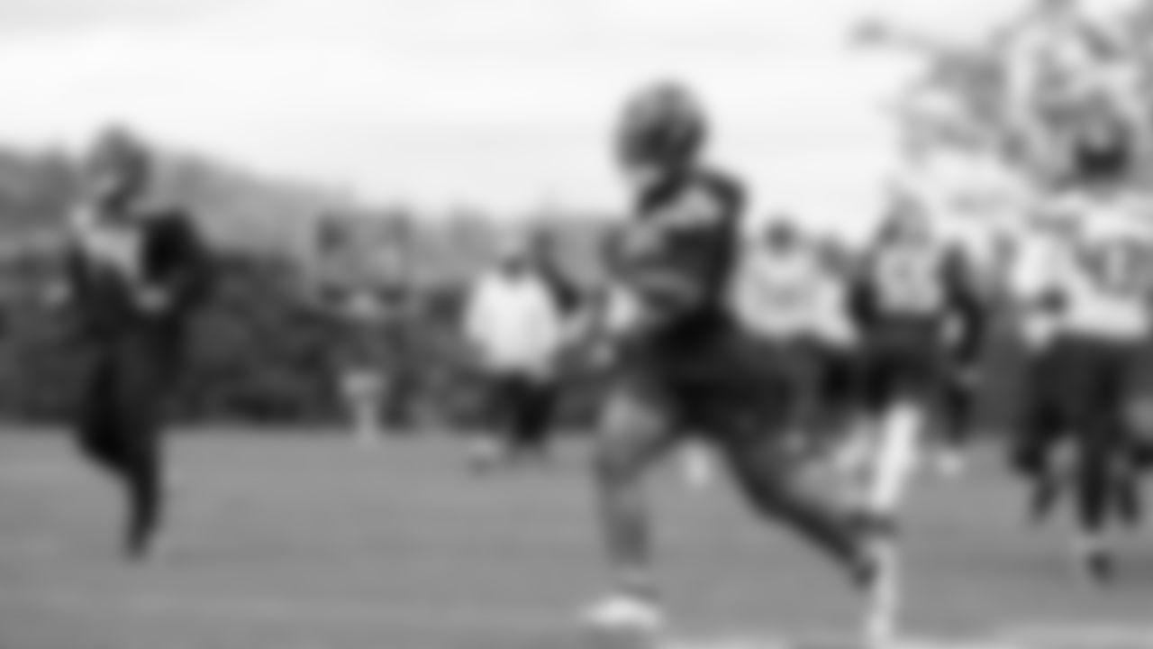 Seahawks running back Kenny McIntosh (25) participated in a workout on day two of OTAs on Thursday, May 29, 2025 at the Virginia Mason Athletic Center.
