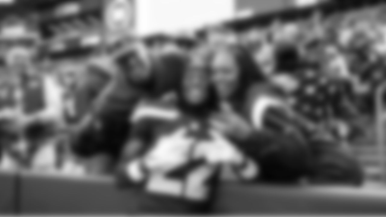 New Seahawks receiver Rashid Shaheed poses for a photo during pregame.