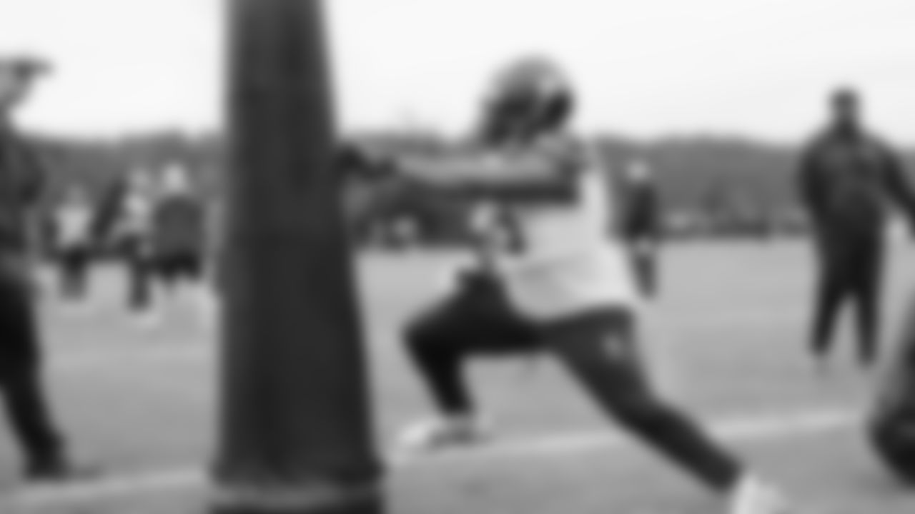 Seahawks nose tackle Bubba Thomas (69) practiced on Friday, January 30, 2026 at the Virginia Mason Athletic Center.