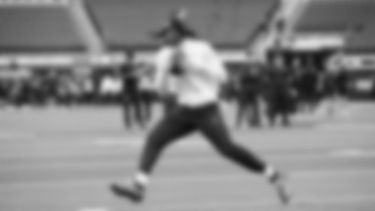 Seahawks wide receiver Rashid Shaheed (22) during pregame warmups at SoFi Stadium for the Week 11 matchup at the L.A. Rams.