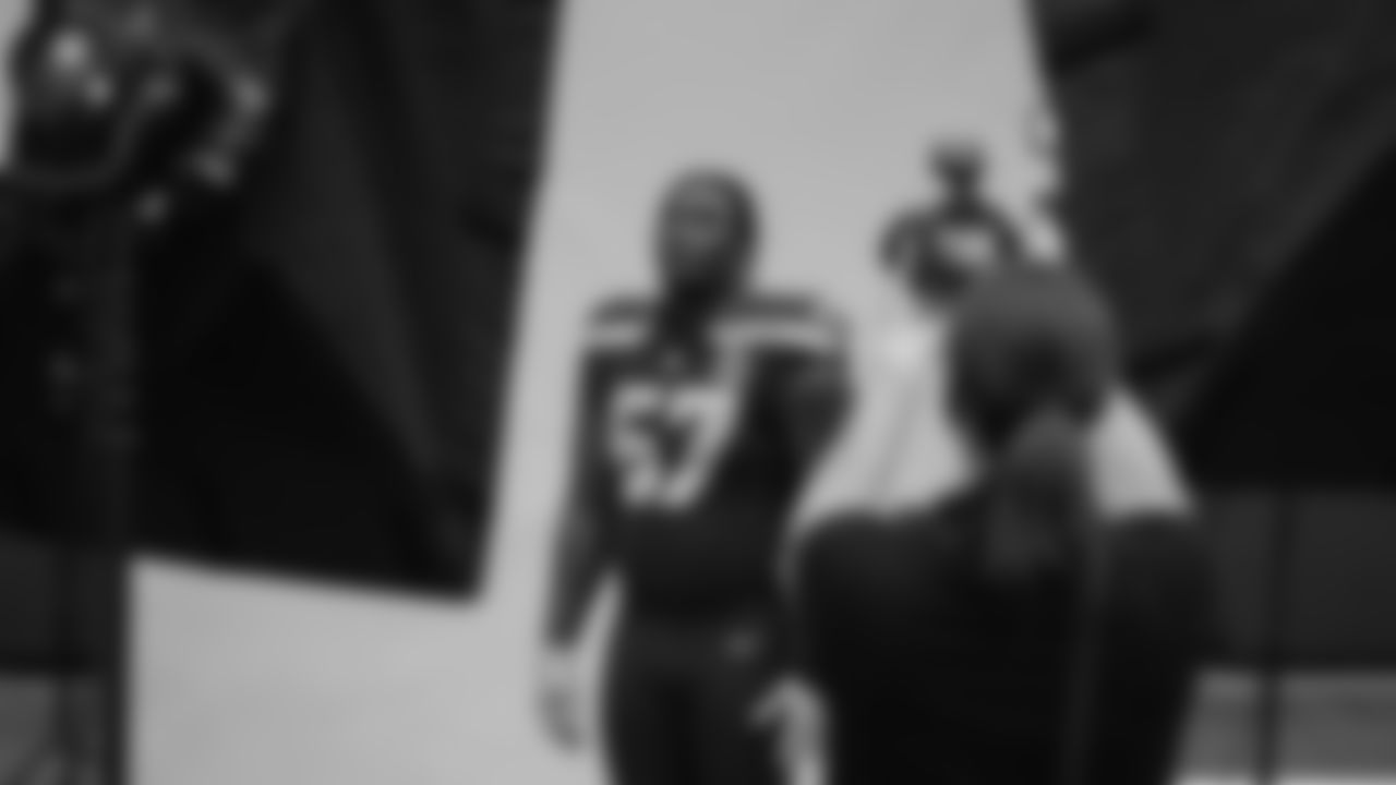 Seahawks tackle Charles Cross (67) at Seahawks media day on June 9, 2025