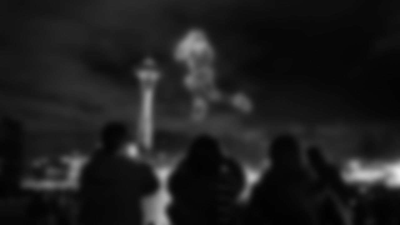 The Seahawks hosted a drone show at the Seattle Center on January 30, 2026 in honor of the team's postseason success.