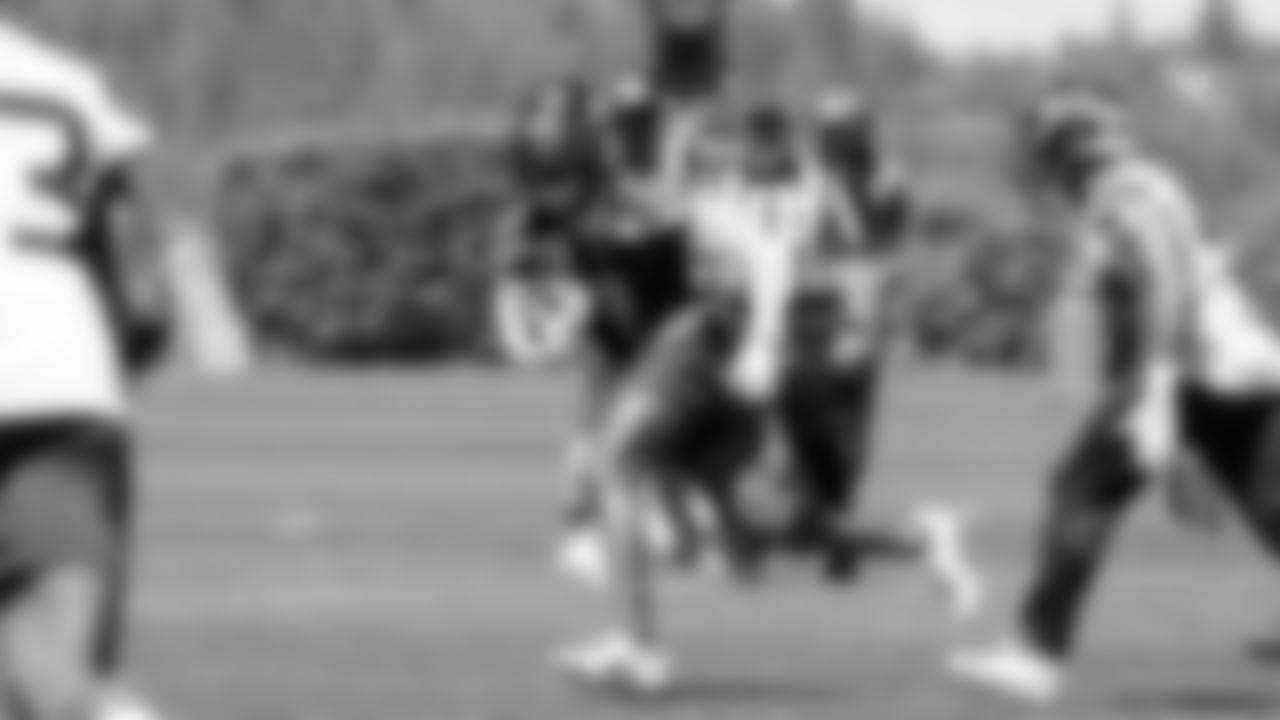 Seahawks wide receiver Marquez Valdes-Scantling (1) participated in a workout on day three of OTAs on Friday, May 30, 2025 at the Virginia Mason Athletic Center.