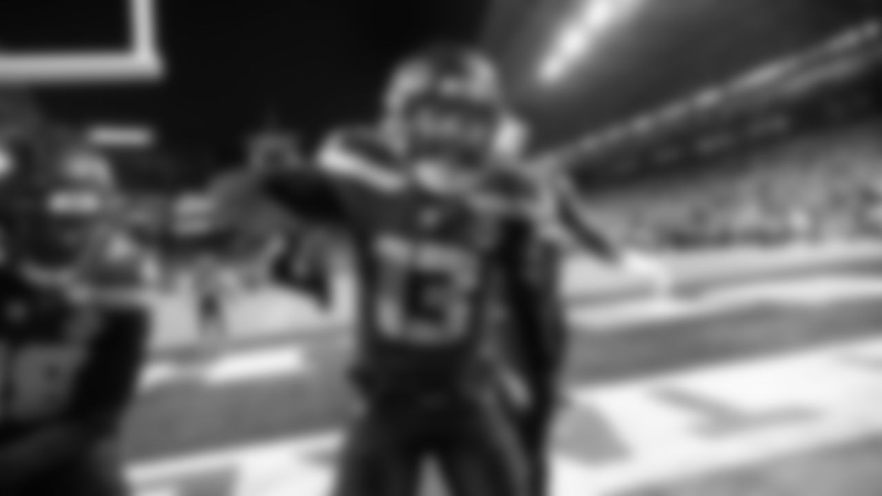 Seahawks linebacker Ernest Jones IV celebrates after causing his second turnover of the game.