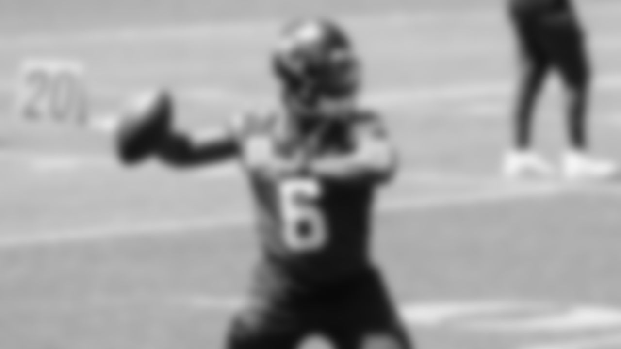 Seahawks quarterback Jalen Milroe (6) participated in a workout on day one of minicamp on Tuesday, June 10, 2025 at the Virginia Mason Athletic Center.
