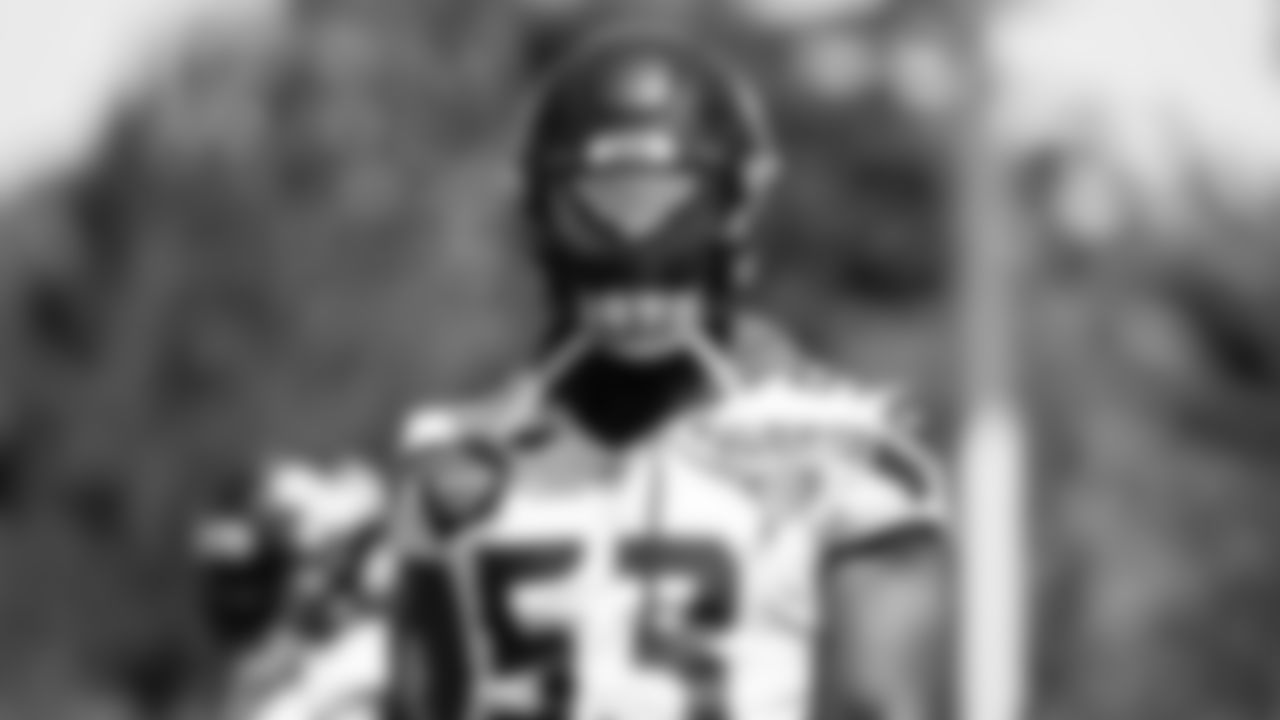 Seahawks linebacker Boye Mafe (53) participated in a workout on day one of OTAs on Tuesday, May 27, 2025 at the Virginia Mason Athletic Center.