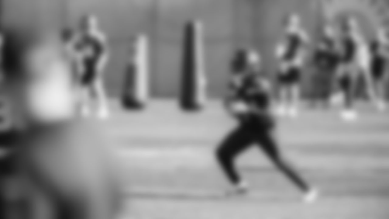 Seahawks wide receiver Courtney Jackson (84) practiced on February 5, 2026 in San Jose, California.