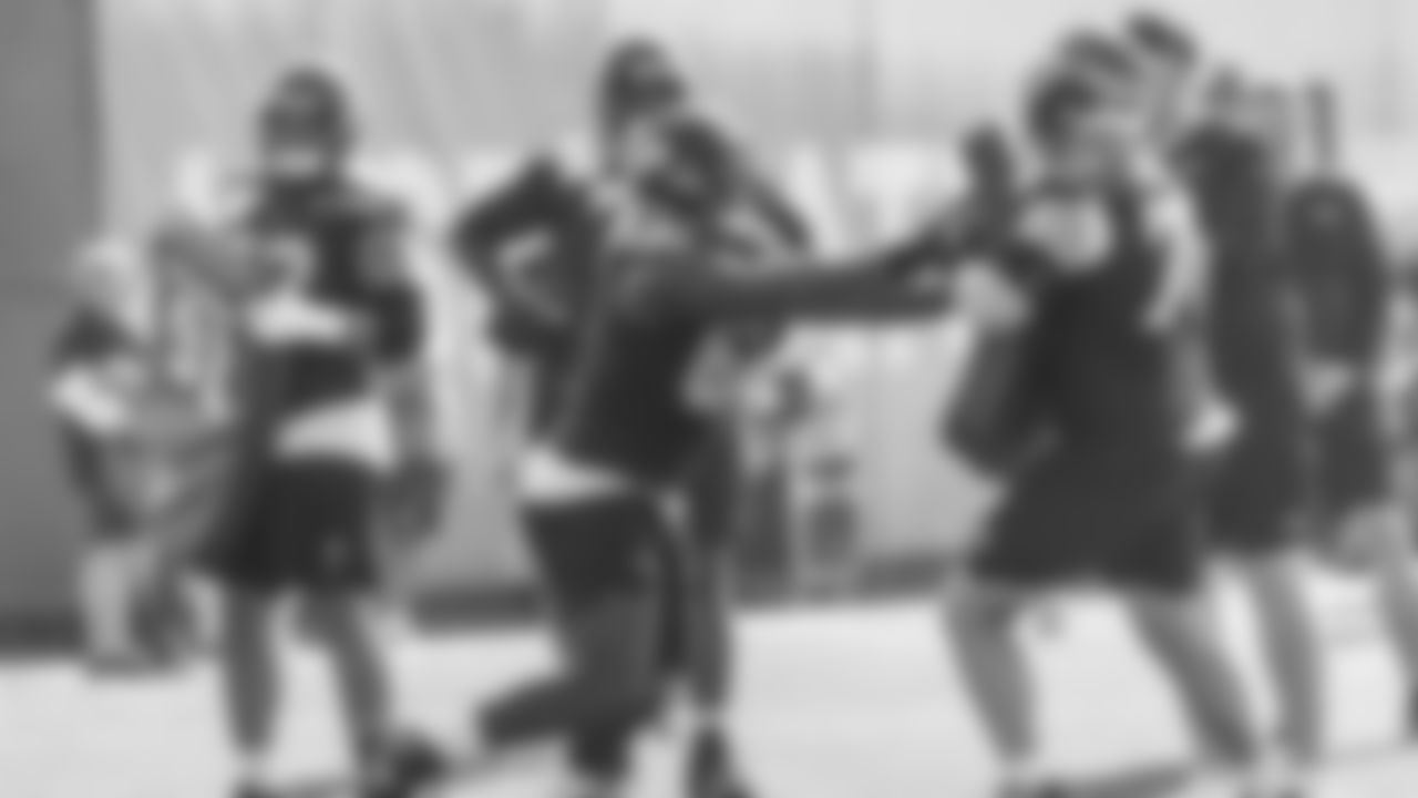 Seahawks tackle Charles Cross (67) practiced on February 5, 2026 in San Jose, California.