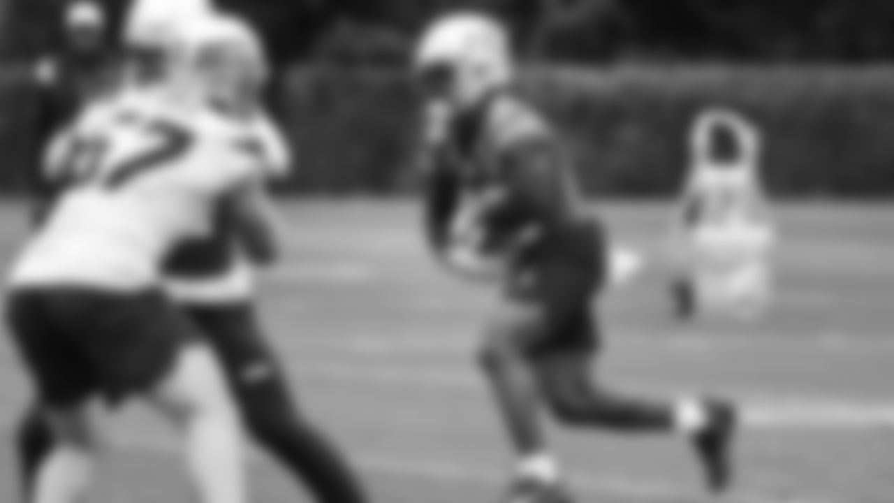 Seahawks running back Cam Akers (30) practiced on Wednesday, November 26, 2025 at the Virginia Mason Athletic Center.