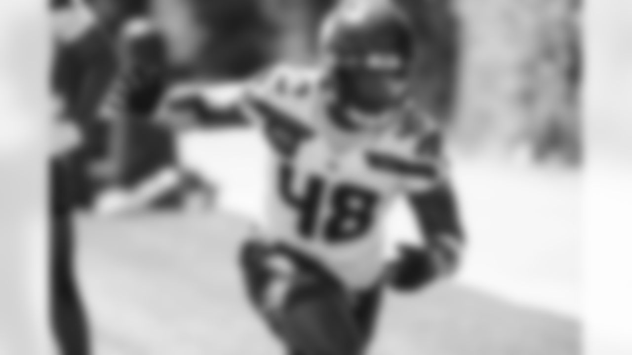 Seahawks linebacker Tyrice Knight (48) participated in the Seahawks 2025 offseason workout program.