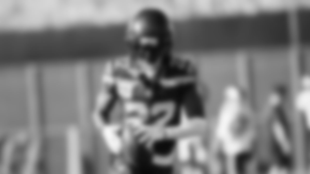 Seahawks wide receiver Rashid Shaheed (22) practiced on February 5, 2026 in San Jose, California.