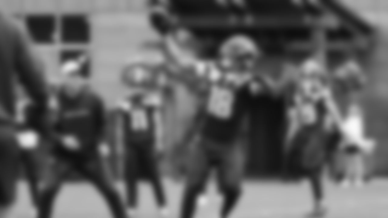 Seahawks tight end Elijah Arroyo (18) participated in a workout on day five of OTAs on Wednesday, June 4, 2025 at the Virginia Mason Athletic Center.