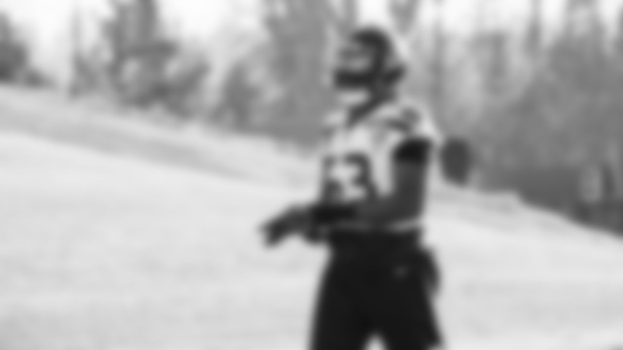 Seahawks linebacker Boye Mafe (53) practiced on Wednesday, January 21, 2026 at the Virginia Mason Athletic Center.