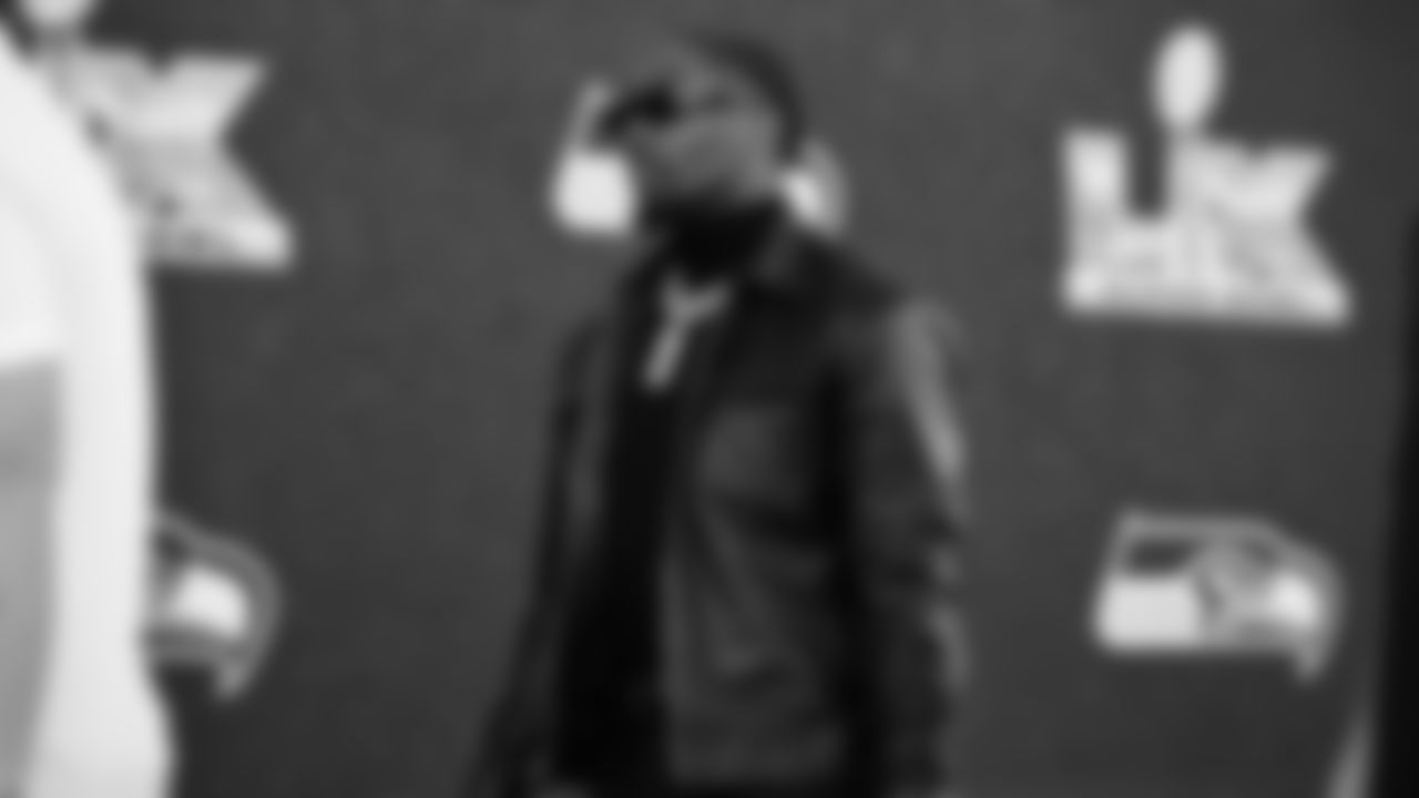 Seahawks defensive end DeMarcus Lawrence (0) arrived at Levi's Stadium for the Super Bowl LX matchup vs. the New England Patriots on Sunday, February 8, 2026.