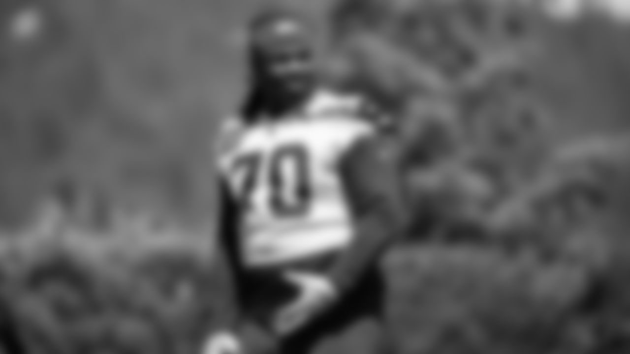 Seahawks nose tackle J.R. Singleton (70) participated in a workout on day one of OTAs on Tuesday, May 27, 2025 at the Virginia Mason Athletic Center.