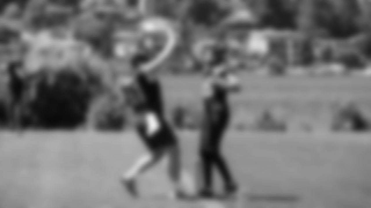 Seahawks center Jalen Sundell (61) and wide receiver Jake Bobo (19) participated in a workout on day six of OTAs on Thursday, June 5, 2025 at the Virginia Mason Athletic Center.