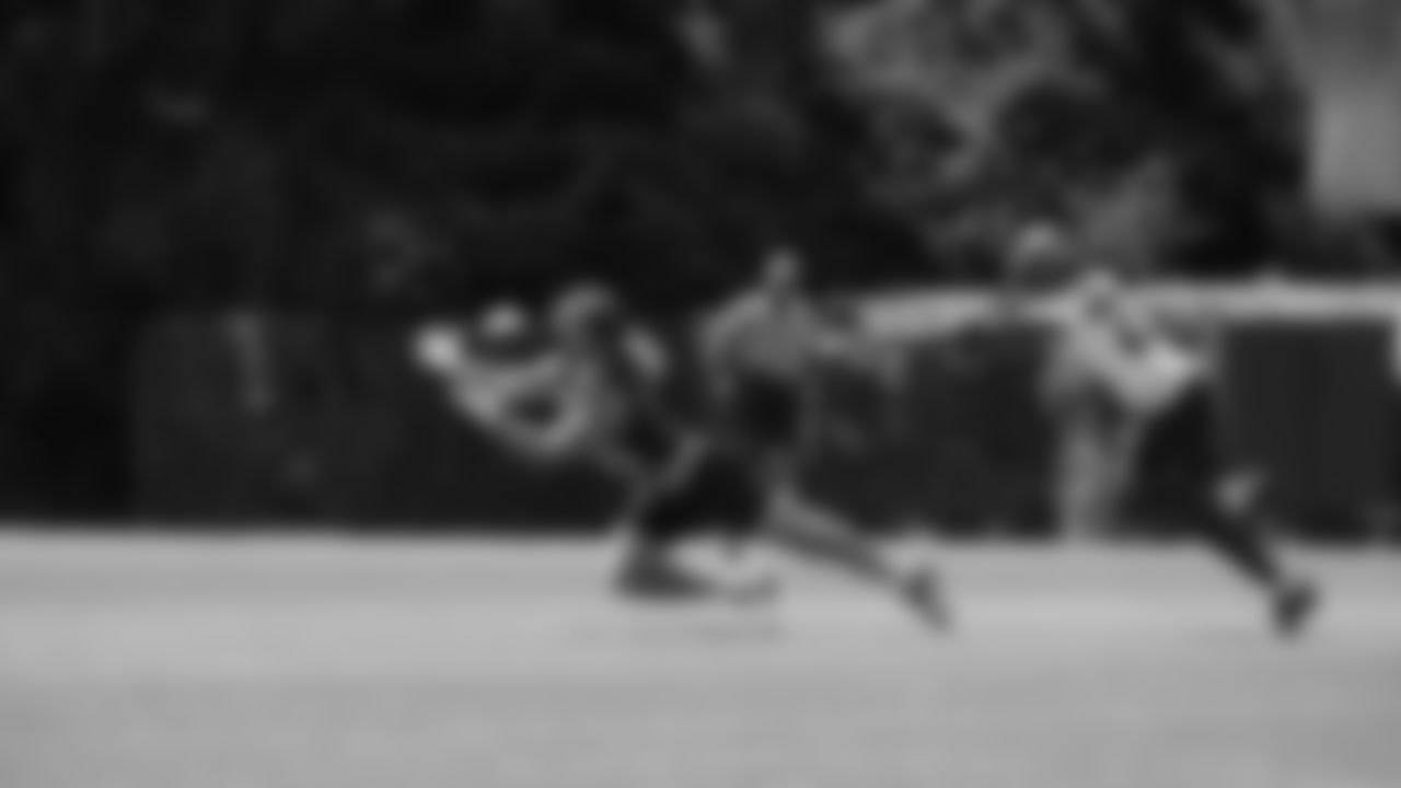Seahawks fullback Brady Russell (38) practiced on day two of training camp on July 24, 2025 at the Virginia Mason Athletic Center.