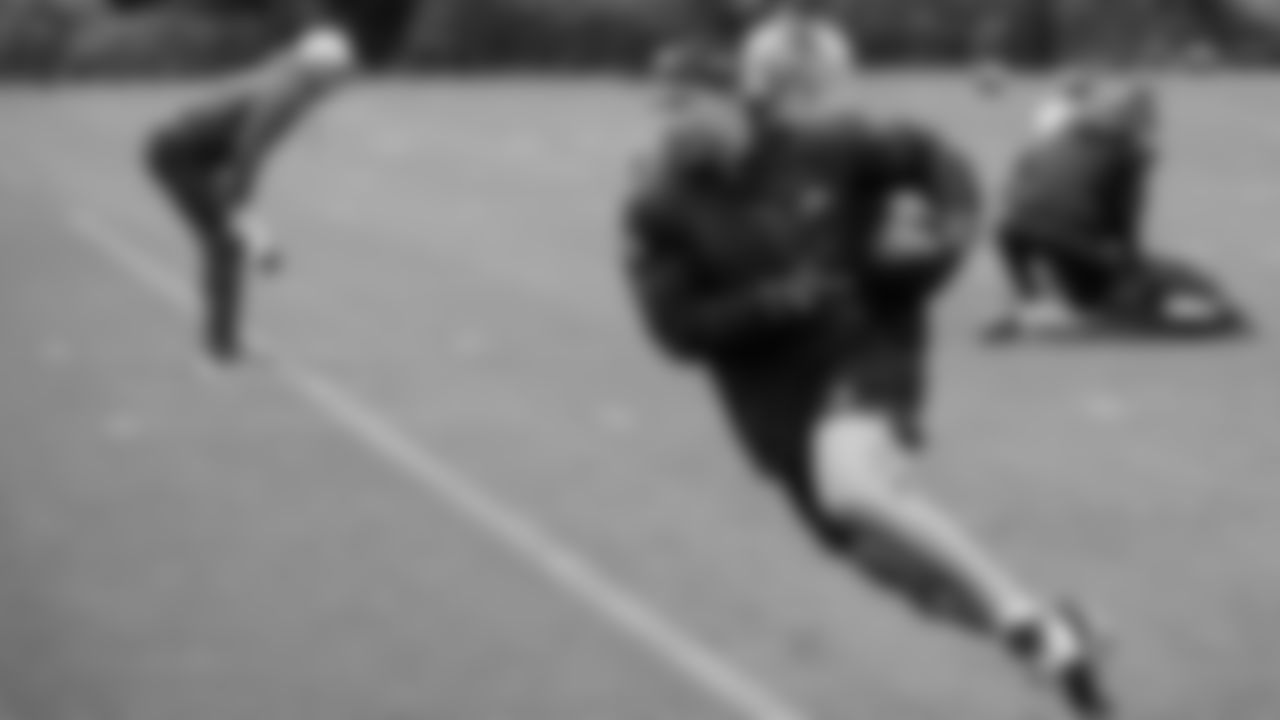 Seahawks running back Zach Charbonnet (26) participated in a workout on May 14, 2025 at the Virginia Mason Athletic Center.
