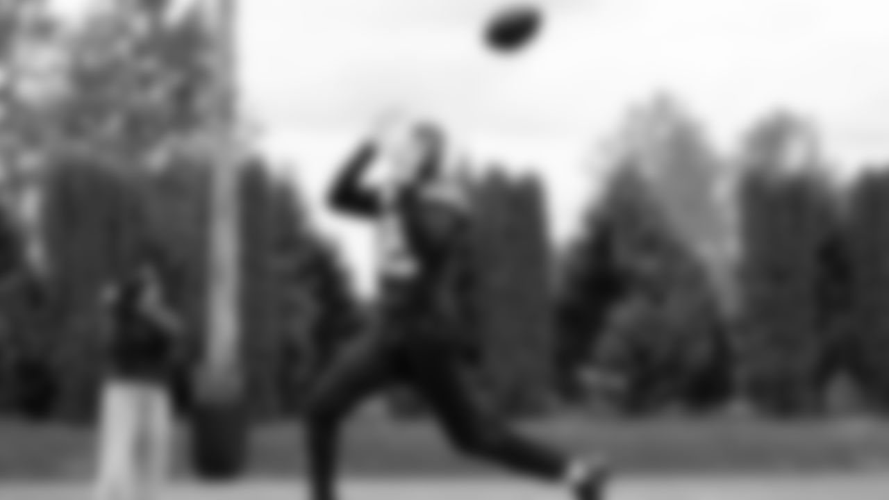 Seahawks wide receiver Tory Horton (15) participated in a workout on May 21, 2025 at the Virginia Mason Athletic Center.