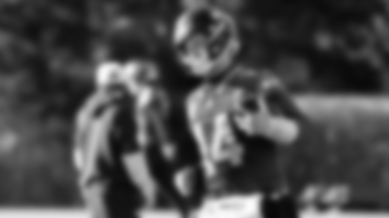 Seahawks quarterback Sam Darnold (14) practiced on Wednesday, January 21, 2026 at the Virginia Mason Athletic Center.