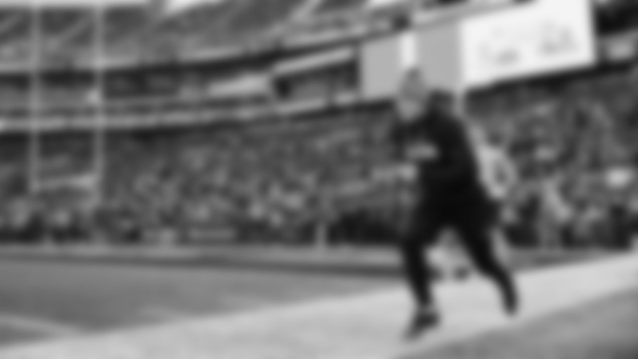 Seahawks safety Ty Okada (39) warms up at Lumen Field for the NFC Championship game vs. the Los Angeles Rams on Sunday, January 25, 2026.