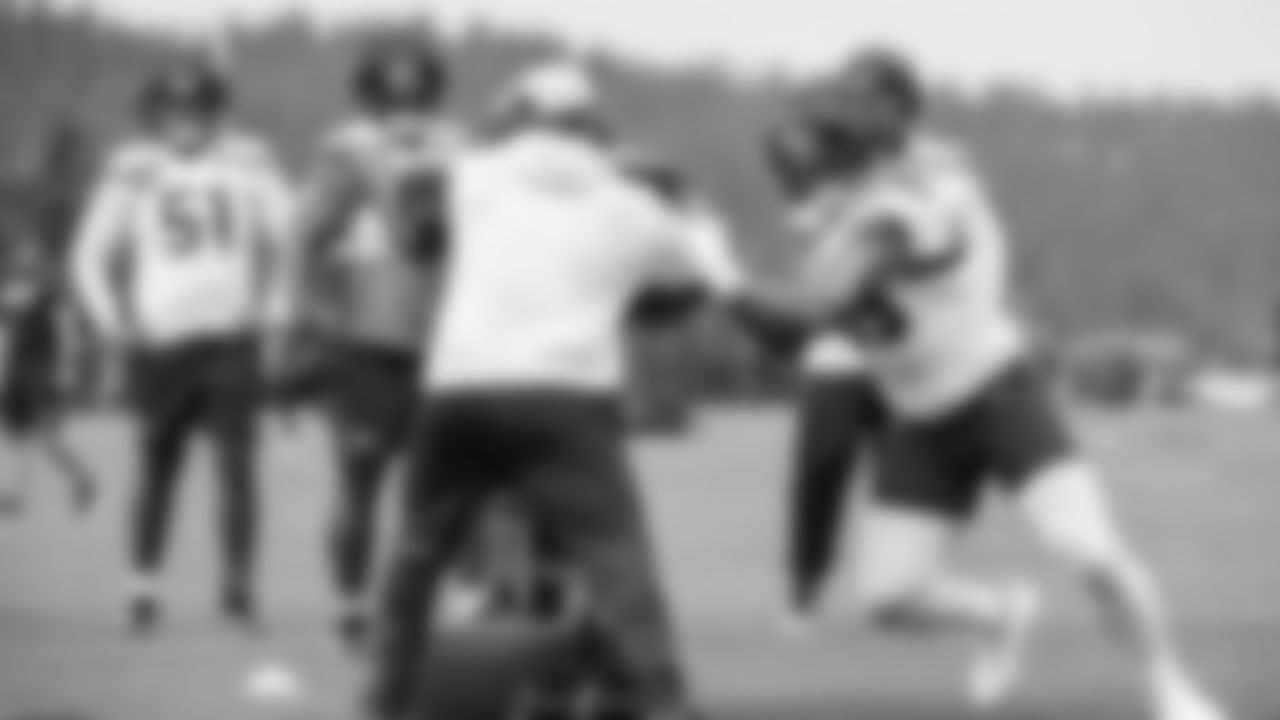 Seahawks defensive end Leonard Williams (99) practiced on Monday, September 1, 2025 at the Virginia Mason Athletic Center.