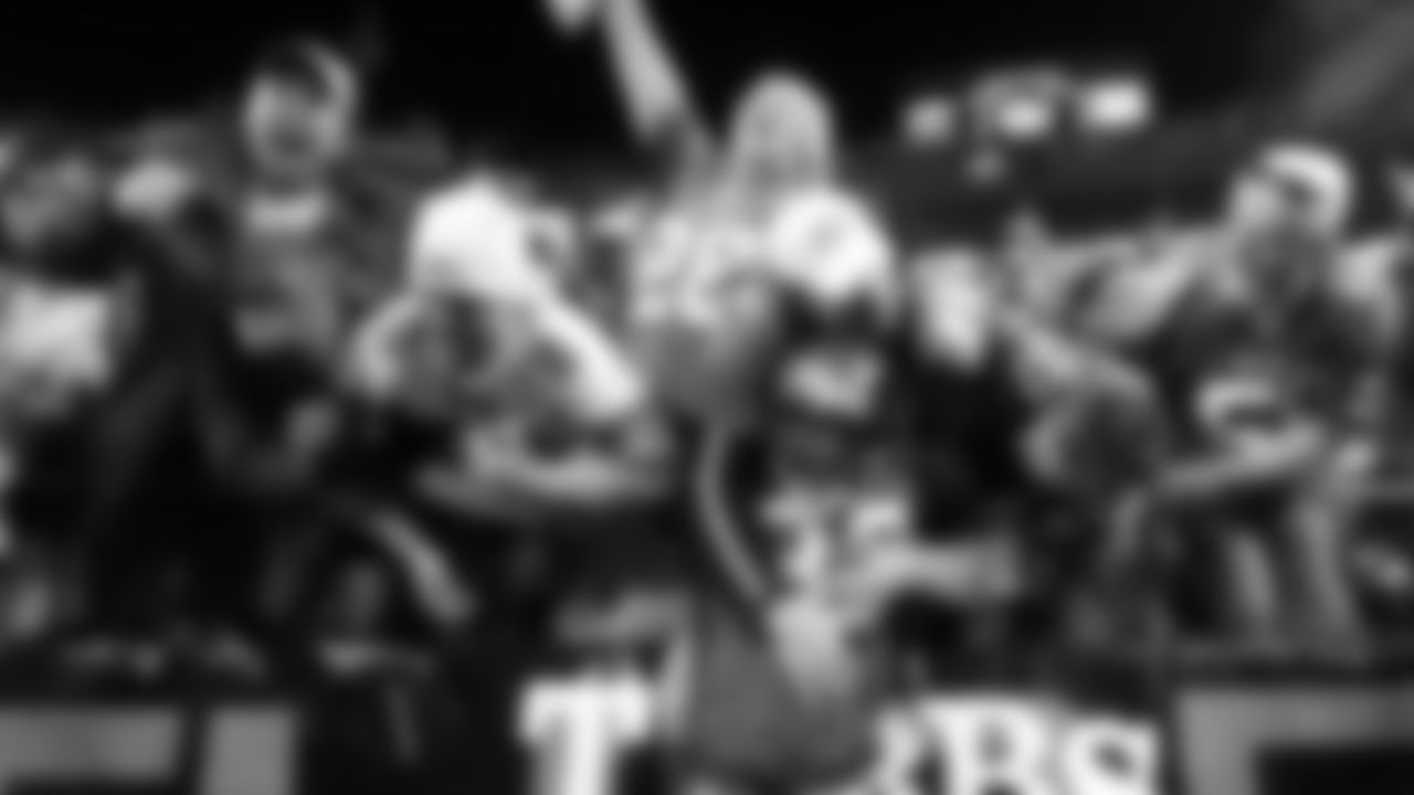 Seattle Seahawks' Darrell Jackson celebrates with fans in the end zone after his third quarter touchdown during the Seattle Seahawks' NFC Championship game in Seattle, Jan. 22, 2006.  (AP Photo/Elaine Thompson, File)