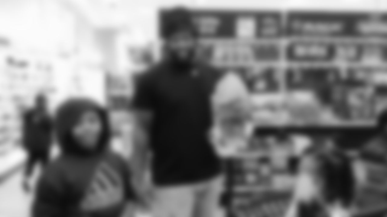 Seahawks offensive lineman Josh Jones was joined by fellow offensive linemen as they hosted a holiday shopping spree for kids from the Boys & Girls Club on December 9, 2025.