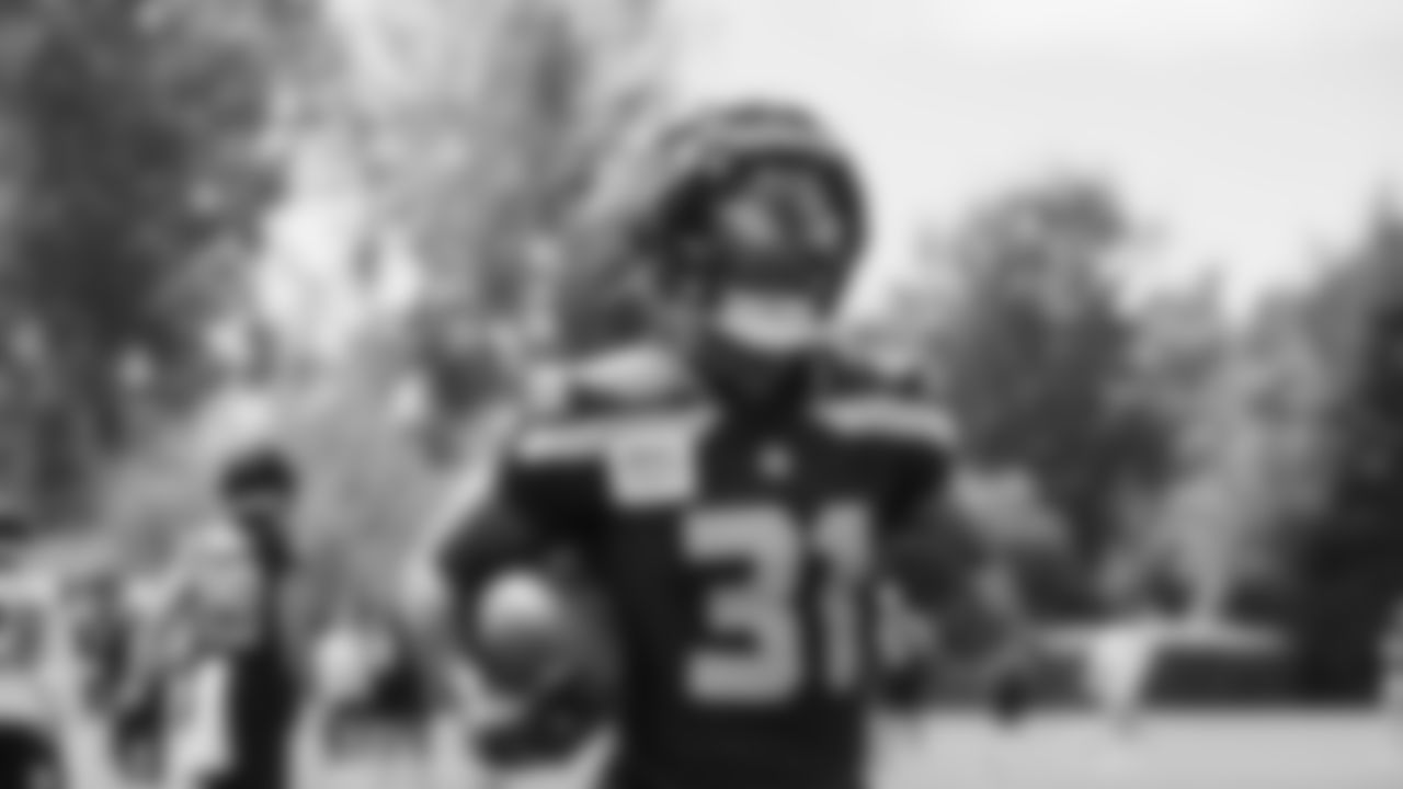 Seahawks running back Jacardia Wright (31) practiced on day four of training camp on July 26, 2025 at the Virginia Mason Athletic Center.