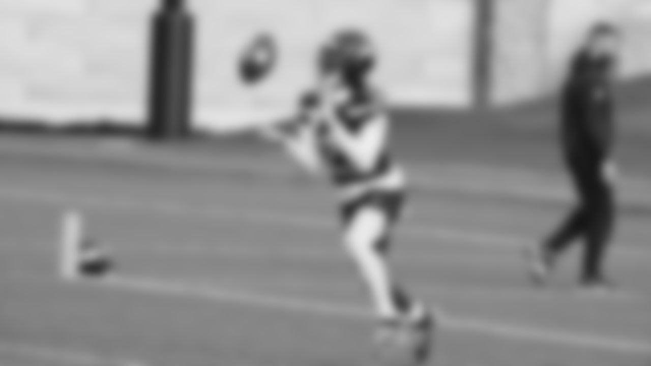 Seahawks wide receiver Rashid Shaheed (22) practiced on Wednesday, January 14, 2026 at the Virginia Mason Athletic Center.