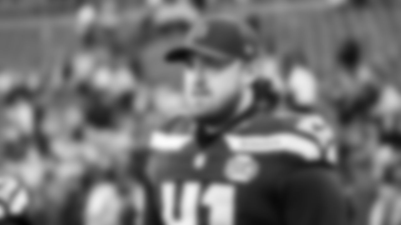 Seahawks long snapper Chris Stoll (41) warms up at Lumen Field for the NFC Championship game vs. the Los Angeles Rams on Sunday, January 25, 2026.