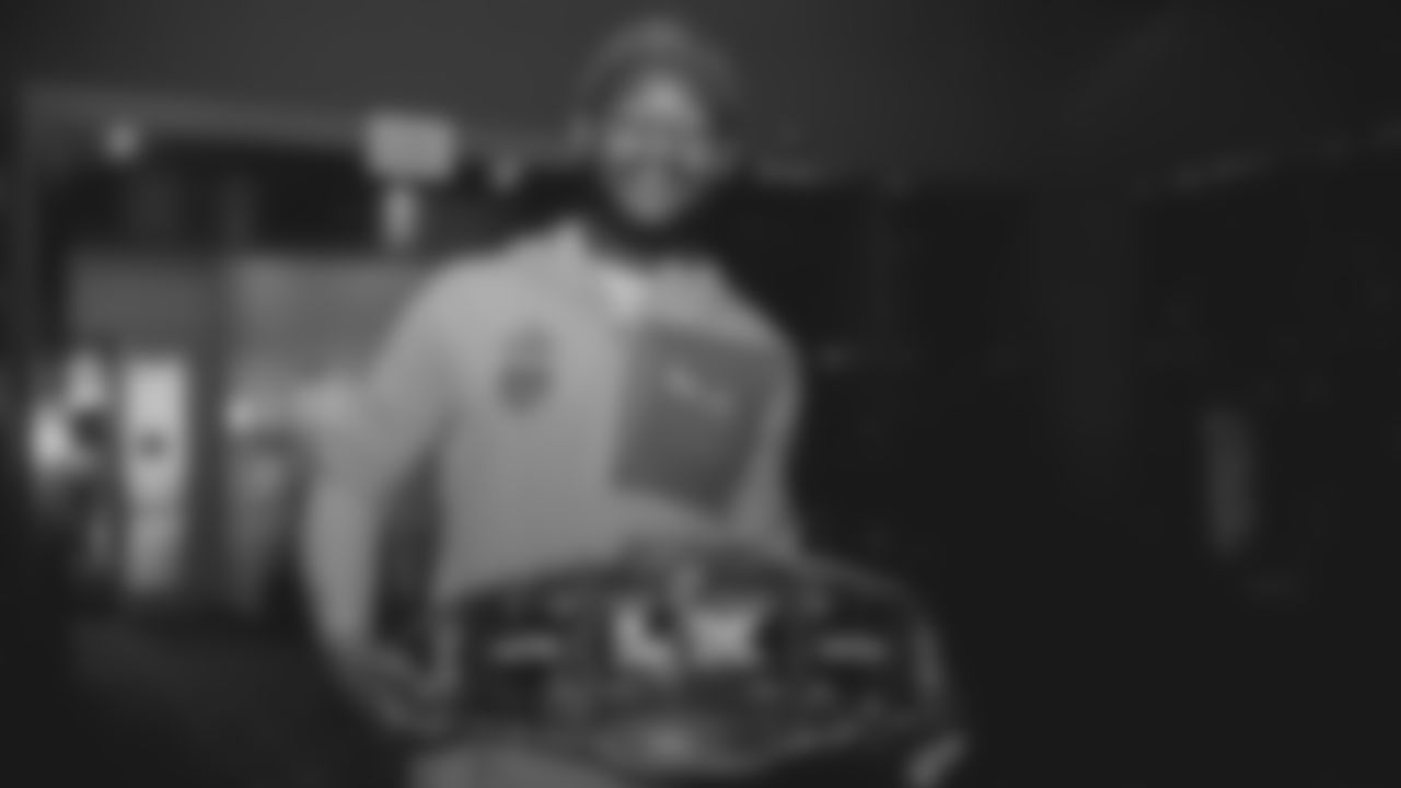 The Seahawks cleaned out the locker room following the end of the 2026 and brought out the championship belt to celebrate their Super Bowl LX victory.