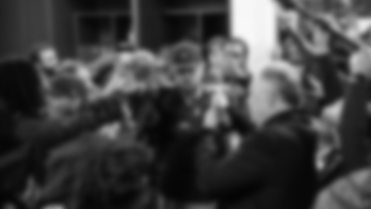 The Seahawks celebrated the victory over the Washington Commanders on Sunday Night Football at Northwest Stadium.