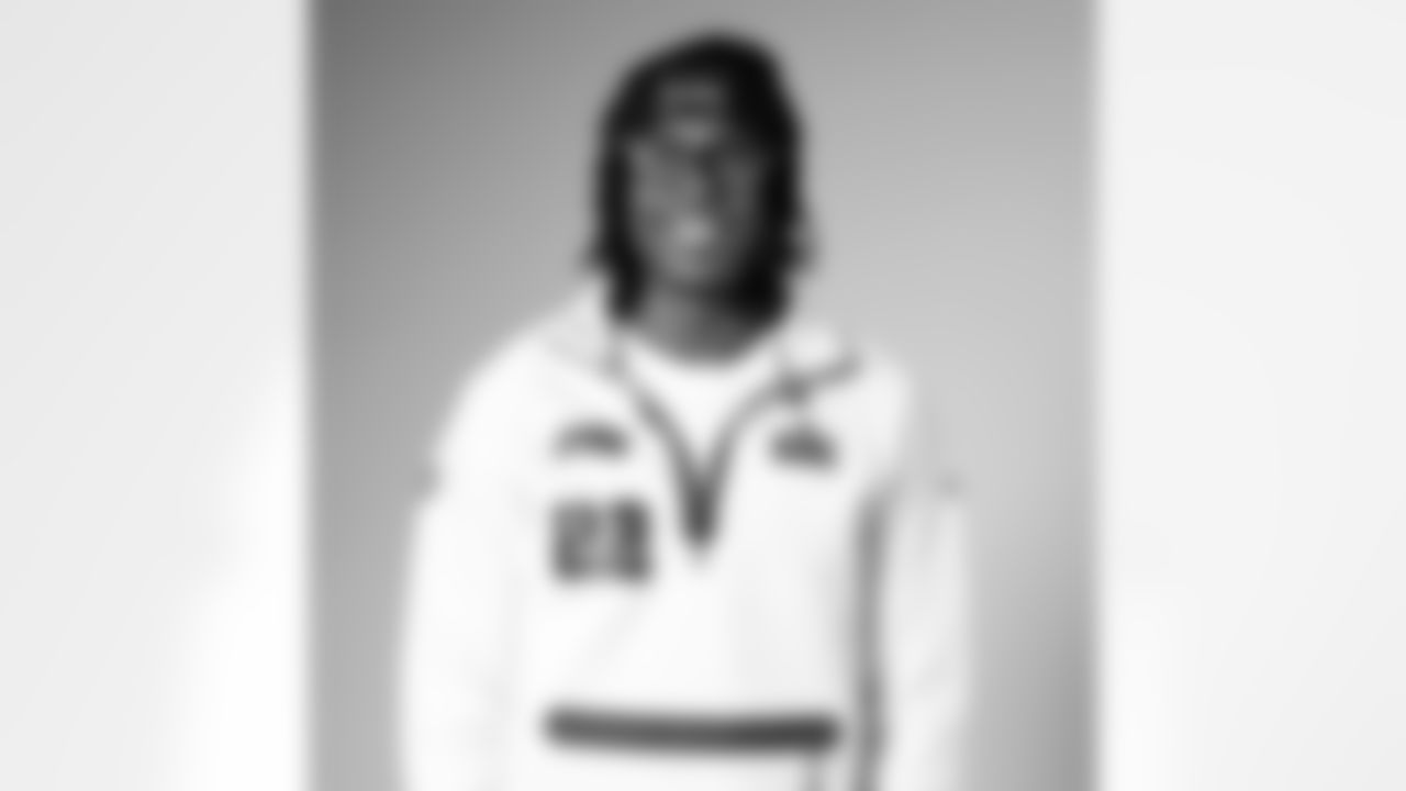 Seahawks wide receiver Rashid Shaheed (22) during Super Bowl LX Opening Night media day on February 2, 2026.