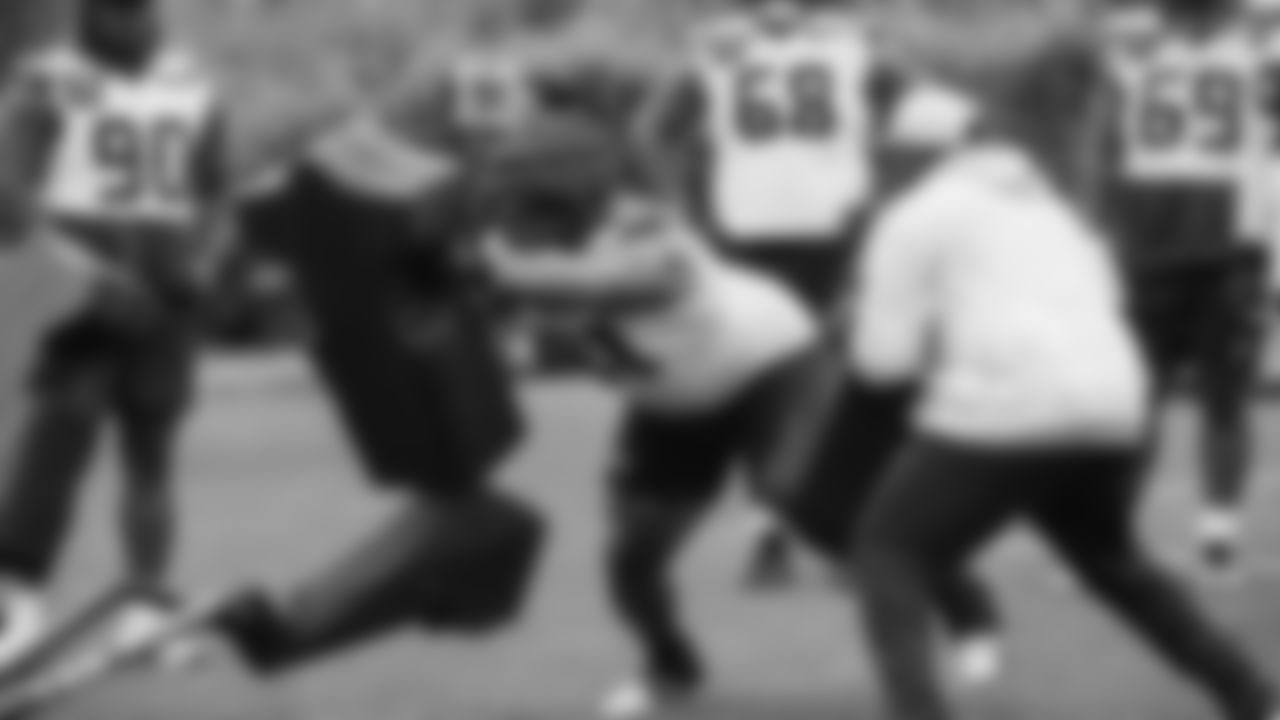 Seahawks defensive tackle Byron Murphy II (91) practiced on day four of training camp on July 26, 2025 at the Virginia Mason Athletic Center.