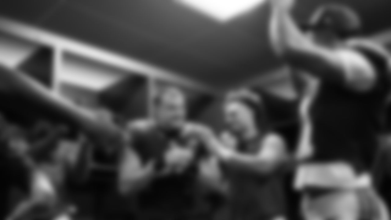 The Seahawks celebrated the victory over the Washington Commanders on Sunday Night Football at Northwest Stadium.