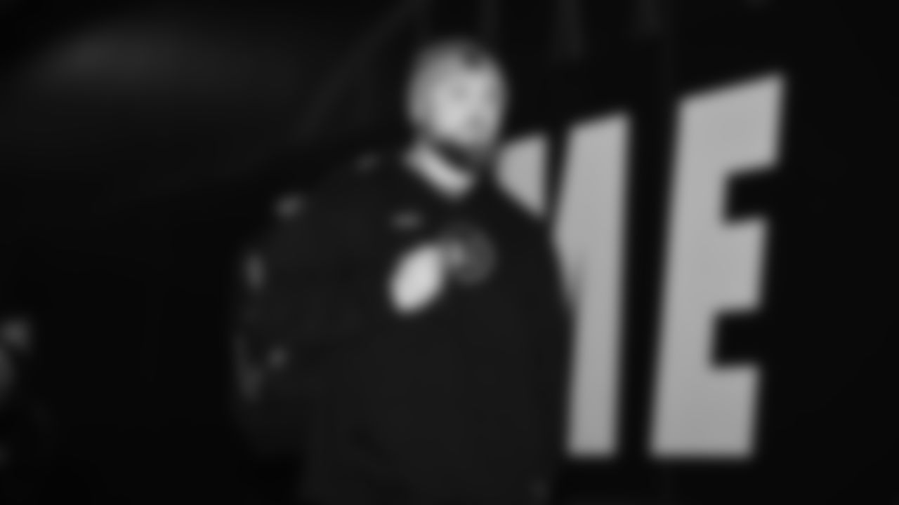 Seahawks guard Bryce Cabeldue (77) arrived at Lumen Field for the Week 16 matchup vs. the L.A. Rams.