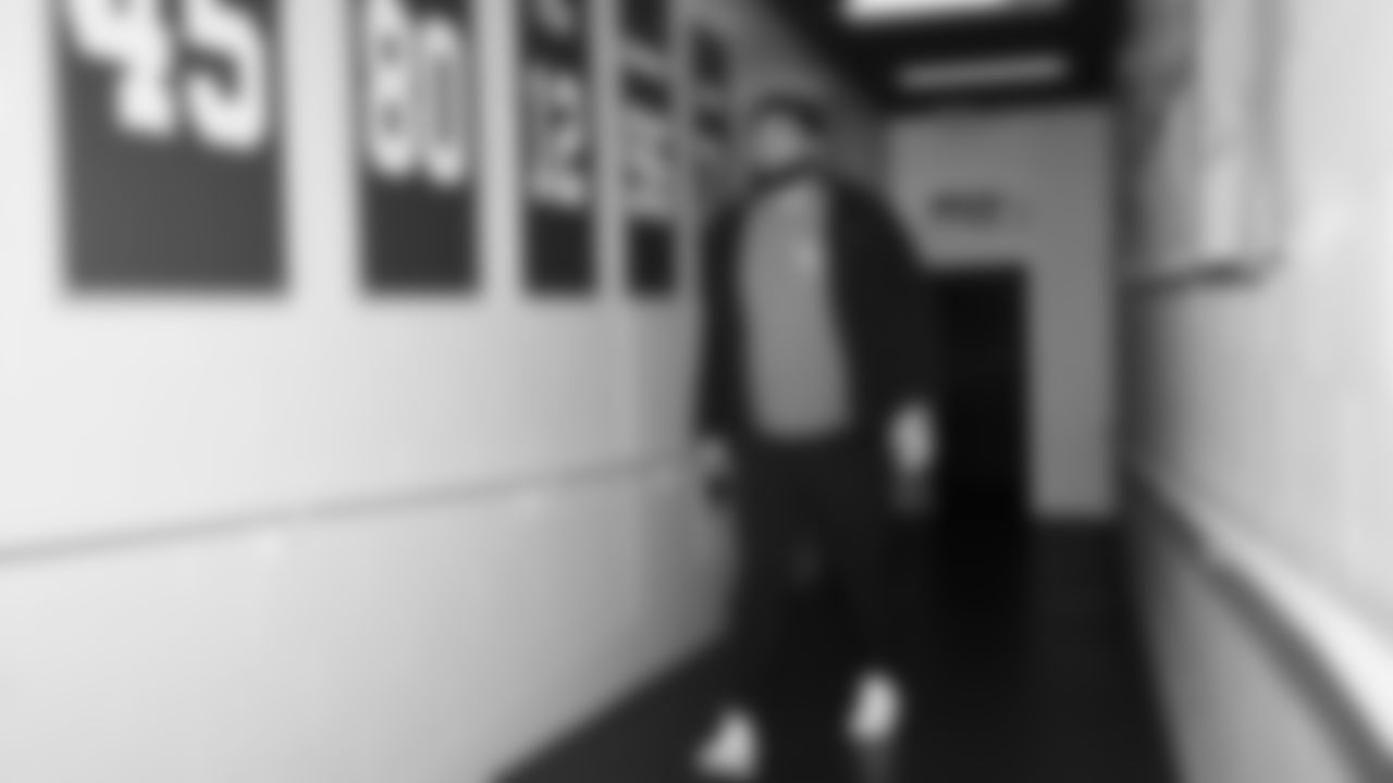 Seahawks tackle Logan Brown (73) arrived at Lumen Field for the Week 15 matchup vs. the Indianapolis Colts.