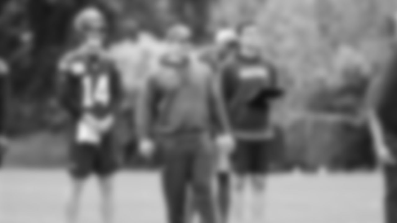 Seahawks head coach Mike Macdonald on day two of OTAs on Thursday, May 29, 2025 at the Virginia Mason Athletic Center.