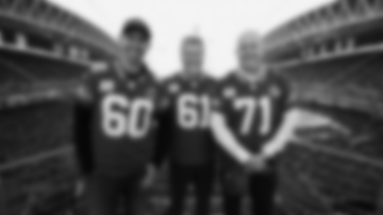 Seahawks Legends Bryan Millard, Robbie Tobeck & Max Unger raised the 12 Flag for the Seahawks' Week 13 matchup against the Vikings at Lumen Field.