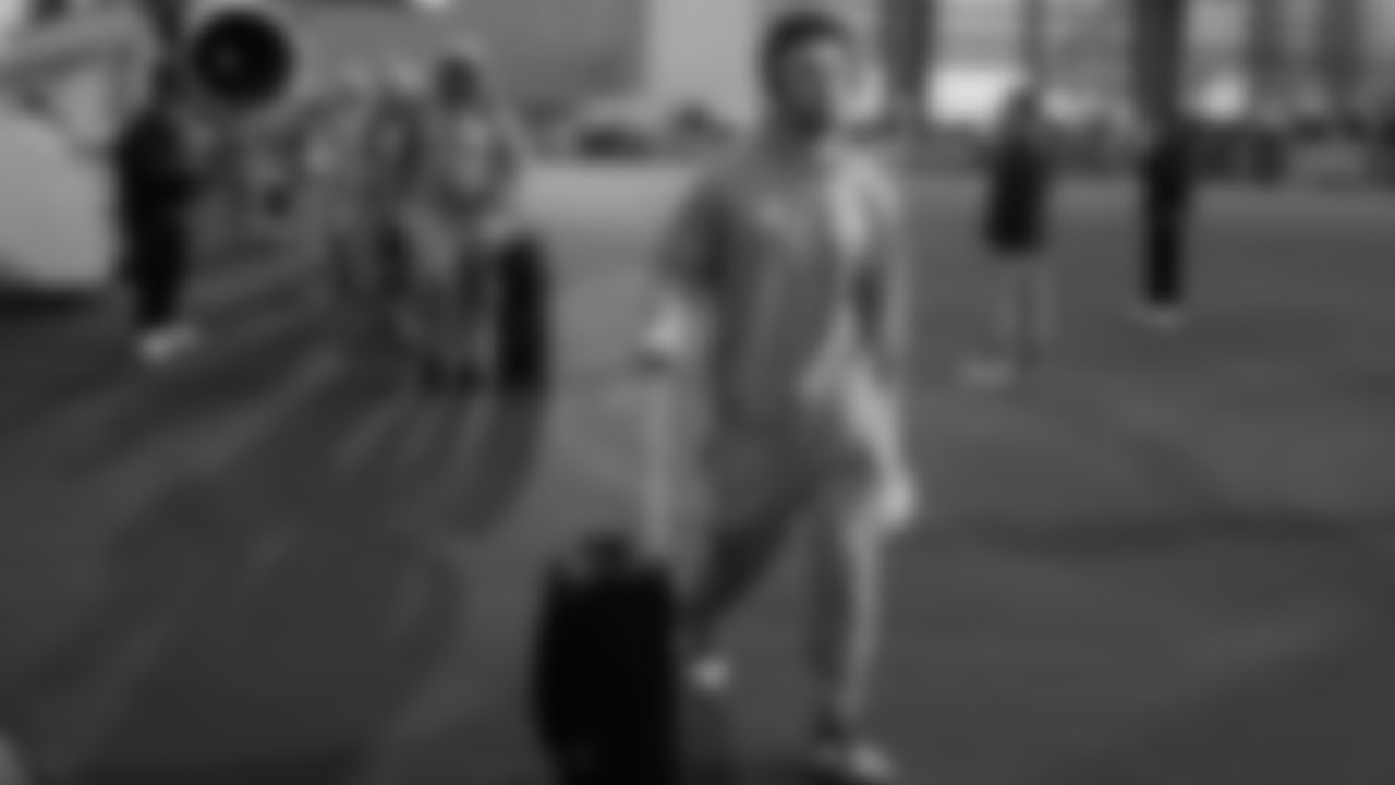 Seahawks running back George Holani (36) arrived in the Bay Area on Sunday, February 1, 2026.