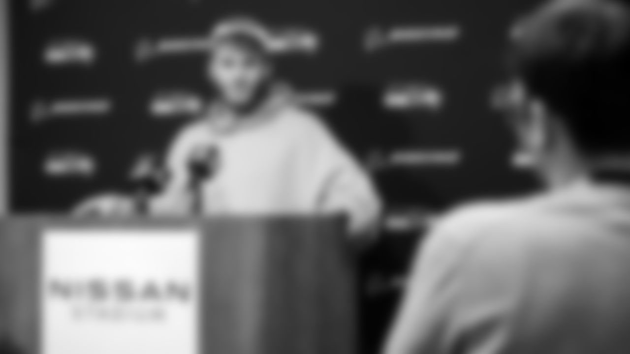 Seahawks celebrate the 30-24 win over the Tennessee Titans at Nissan Stadium on November 23, 2025.