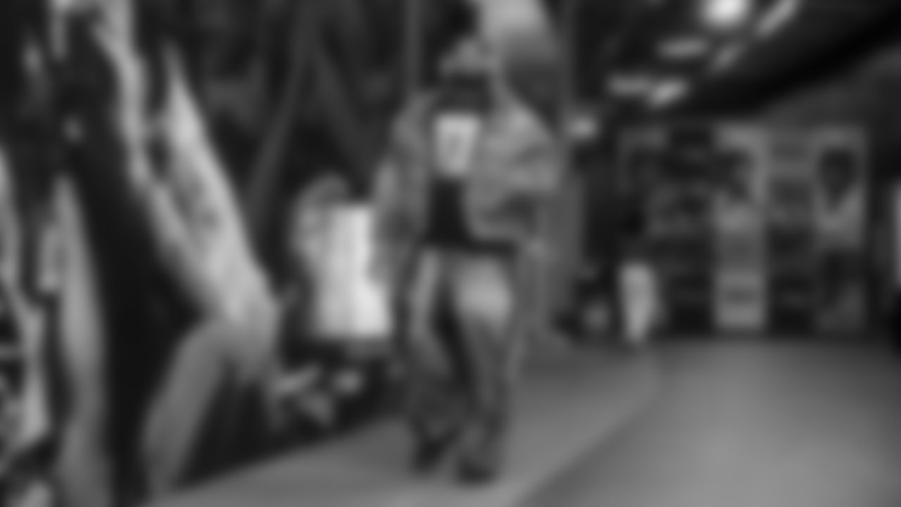 Seahawks guard Anthony Bradford (75) arrived at Lumen Field for the Week 13 matchup vs. the Minnesota Vikings.