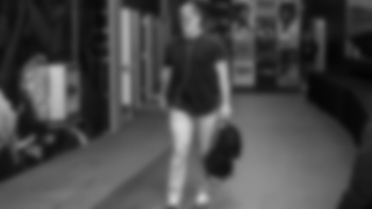 Seahawks guard Grey Zabel (76) arrived at Lumen Field for the Week 13 matchup vs. the Minnesota Vikings.