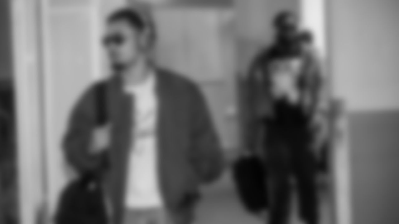 Seahawks wide receiver Jaxon Smith-Njigba (11) arrived at Mercedes-Benz Stadium for the Week 14 matchup vs. the Atlanta Falcons.