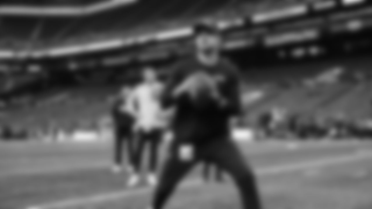Seahawks quarterback Sam Darnold (14) during pregame warmups at Lumen Field for the Week 7 matchup vs. Houston Texans on Monday Night Football.