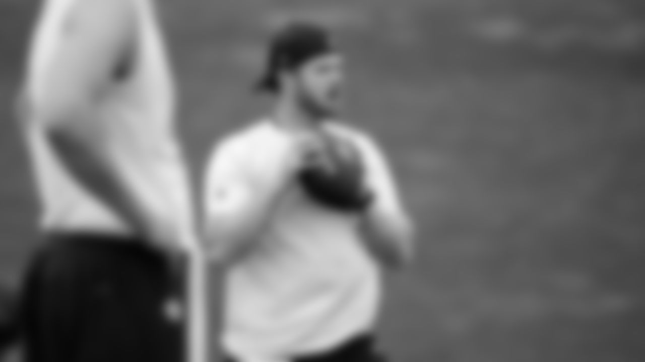 Seahawks quarterback Sam Darnold (14) participated in a workout on May 14, 2025 at the Virginia Mason Athletic Center.